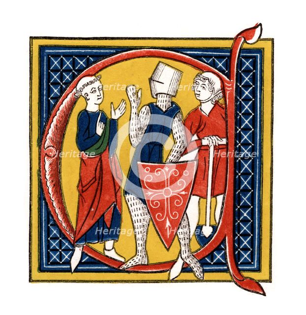 Initial letter 'C', early 14th century, (1843).Artist: Henry Shaw