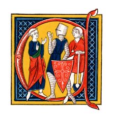 Initial letter C early 14th century, (1843).Artist: Henry Shaw