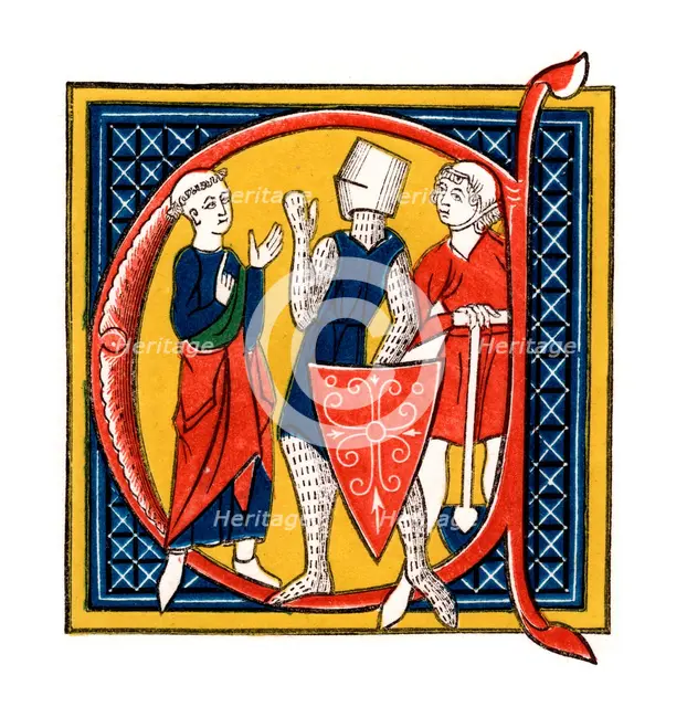 Initial letter 'C', early 14th century, (1843).Artist: Henry Shaw