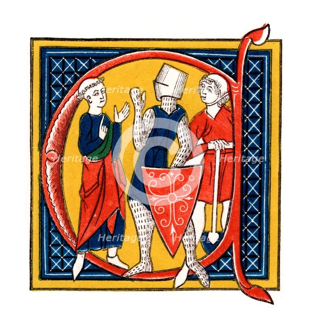 Initial letter 'C', early 14th century, (1843).Artist: Henry Shaw