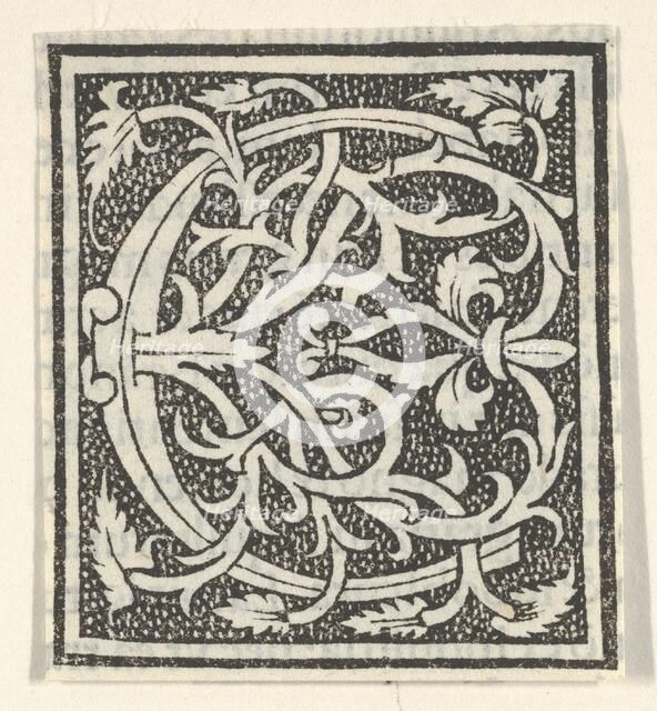 Initial letter C on patterned background, 1520., 1520. Creator: Anon.