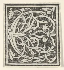 Initial letter C on patterned background, 1520., 1520. Creator: Anon