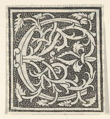 Initial letter C on patterned background, 1520., 1520. Creator: Anon