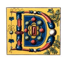 Initial letter D 15th century, (1843).Artist: Henry Shaw