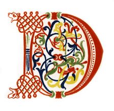 Initial letter D late 12th century, (1843).Artist: Henry Shaw