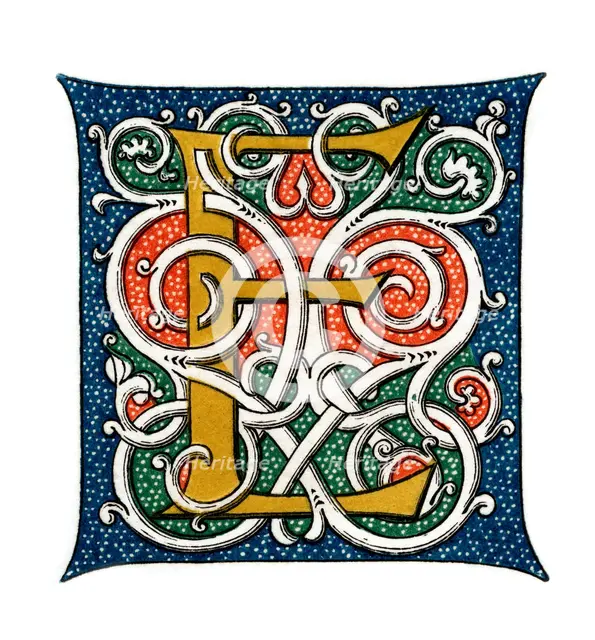 Initial letter 'E', (1843).Artist: Henry Shaw
