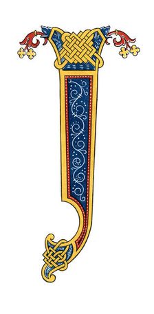 Initial letter I 10th century, (1843).Artist: Henry Shaw