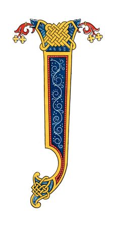 Initial letter I 10th century, (1843).Artist: Henry Shaw