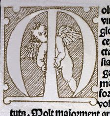 Initial Letter of the dedicatory <Molt exelent virtuos e glorios.> pertaining to the work Tirant…