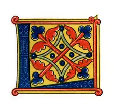 Initial letter L (1843).Artist: Henry Shaw