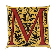 Initial letter M (1843).Artist: Henry Shaw