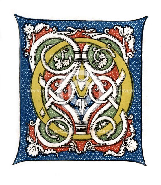 Initial letter 'O', c15th century, (1843).Artist: Henry Shaw