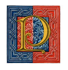 Initial letter P (1843).Artist: Henry Shaw