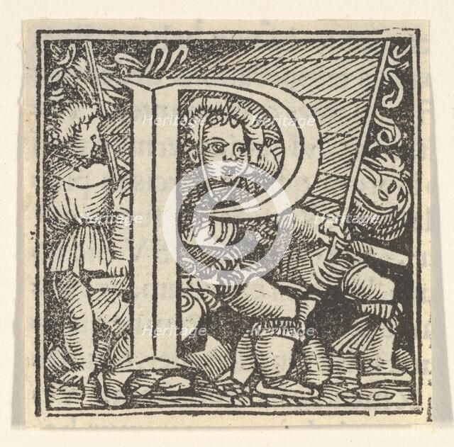 Initial letter P with children, ca. 1538. Creator: Heinrich Vogtherr.