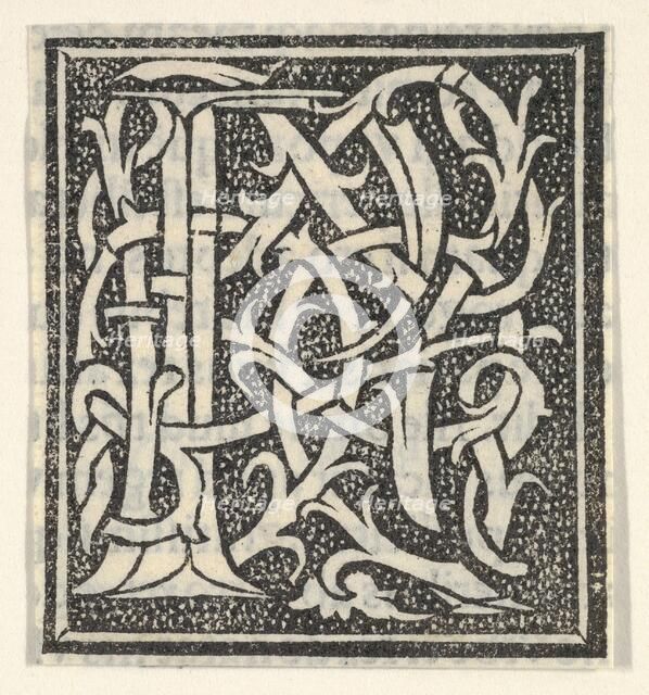 Initial letter P on patterned background, 1520., 1520. Creator: Anon.