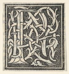 Initial letter P on patterned background, 1520., 1520. Creator: Anon