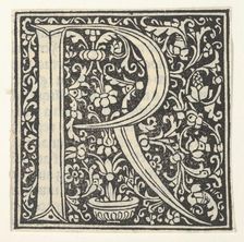 Initial letter R with floral pattern, 1496., 1496. Creator: Anon