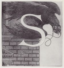 Initial Letter S (Vulture) to Volpone, 1898. Creator: Aubrey Beardsley