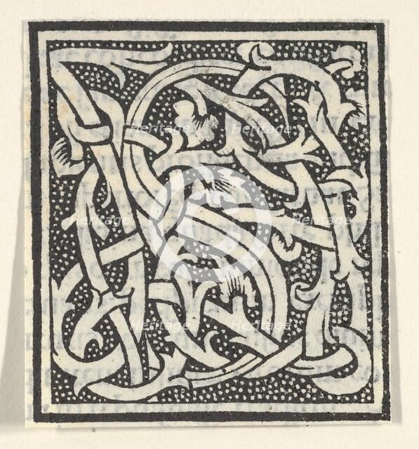 Initial letter S on patterned background, 1520., 1520. Creator: Anon.