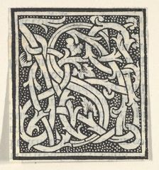 Initial letter S on patterned background, 1520., 1520. Creator: Anon