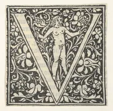 Initial letter V with putto, 1496., 1496. Creator: Anon