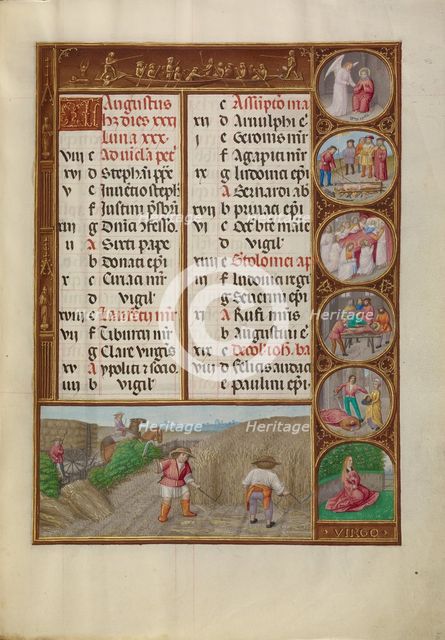 Initial M: Nathan Revealing the Lamb to David; Bute Psalter, text and illumination about 1285. Creator: Bute Master.