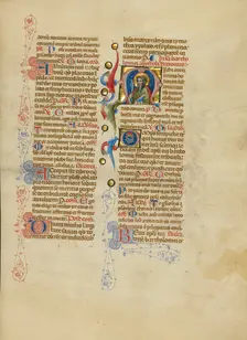 Initial M: Saint Bartholomew; Missal, between about 1389 and 1400. Creator: Master of the Brussels Initials