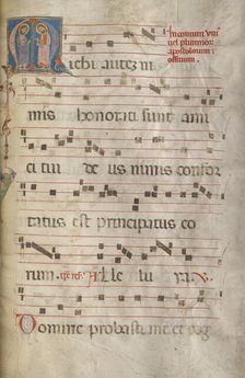Initial M: Two Apostles; Gradual, about 1270. Creator: Jacobellus of Salerno