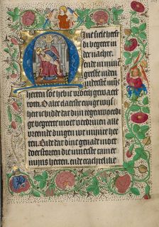Initial M: The Throne of Grace Trinity; Book of Hours, Use of Utrecht, about 1460. Creator: Master of Evert Zoudenbalch