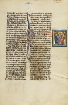 Initial N: A Judge and an Attorney with a Third Man; Vidal Mayor, about 1290-1310. Creator: Unknown