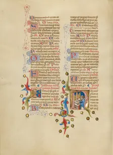 Initial N: A Priest at an Altar; Missal, between about 1389 and 1400. Creator: Master of the Brussels Initials