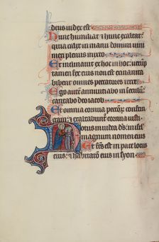 Initial N: God Removing Synagoga's Blindfold; Bute Psalter, text and illumination about 1285. Creator: Bute Master