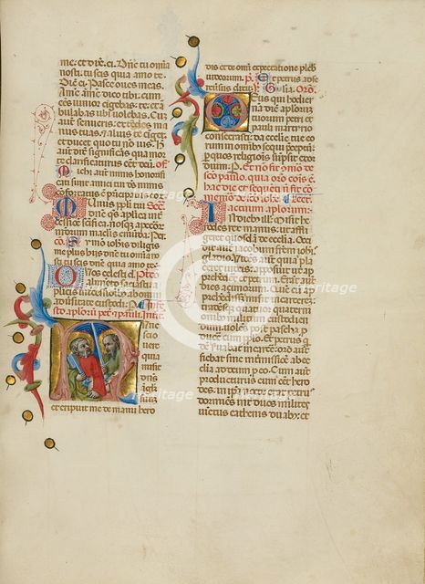 Initial N: Saints Peter and Paul; Missal, between about 1389 and 1400. Creator: Master of the Brussels Initials.