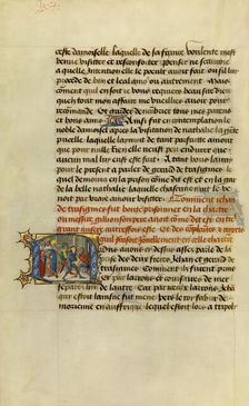 Initial N: Soldiers Dragging Gillion's Son Jean to Prison; Roman de Gillion de Trazegnies, 1464. Creators: Lieven van Lathem, David Aubert