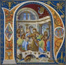 Initial N, the Last Supper, c1500. Creator: Unknown