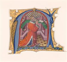 Initial N (?) with David in Prayer, 1430s. Creator: Master of the Cypresses