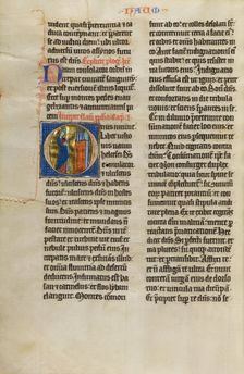 Initial O: Nahum Lamenting the Fall of Nineveh; Marquette Bible, about 1270. Creator: Unknown