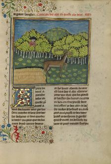 Initial O: A Saint Holding a Scroll; Bute Psalter, text and illumination about 1285. Creator: Bute Master