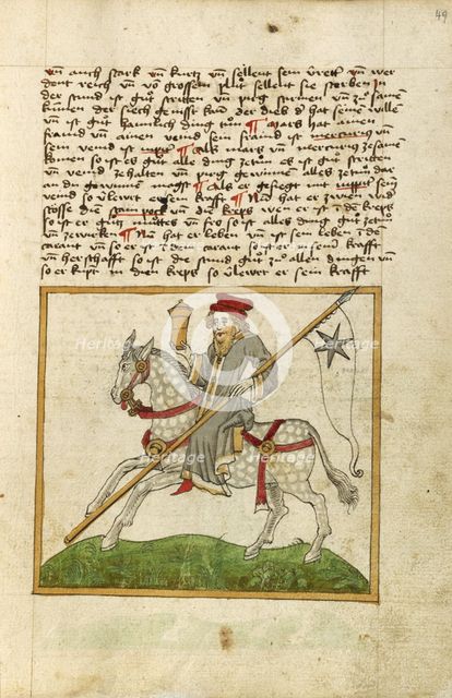 Initial O: Christ Enthroned with His Hands Raised: Initial D: A Semi-Prostrate..., about 1285. Creator: Bute Master.