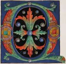 Initial "O" from an Antiphoner, 16th century. Creator: Anonymous