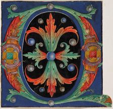 Initial "O" from an Antiphoner, 16th century. Creator: Anonymous