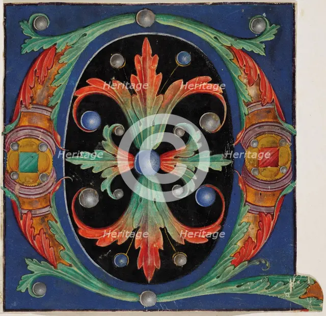 Initial "O" from an Antiphoner, 16th century. Creator: Anonymous.
