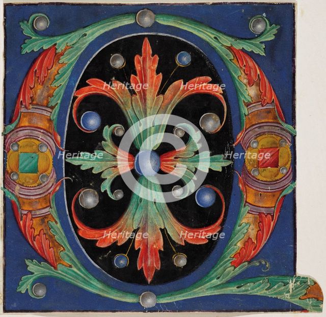Initial "O" from an Antiphoner, 16th century. Creator: Anonymous.