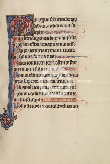 Initial O: God Tending the Vineyard; Bute Psalter, text and illumination about 1285. Creator: Bute Master.