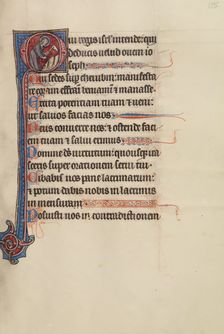 Initial O: God Tending the Vineyard; Bute Psalter, text and illumination about 1285. Creator: Bute Master