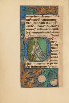 Initial O: Saint Gregory; Crohin-La Fontaine Hours, (about 1480-1485?). Creators: Master of the Dresden Prayer Book, Workshop of the Master of the Dresden Prayer Book