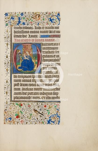 Initial O: The Virgin and Child Enthroned; Llangattock Hours, 1450s. Creator: Master of the Llangattock Hours.