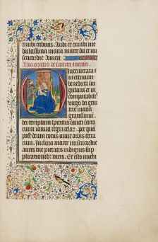 Initial O: The Virgin and Child Enthroned; Llangattock Hours, 1450s. Creator: Master of the Llangattock Hours