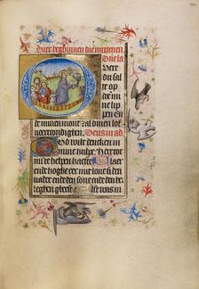 Initial O: The Agony in the Garden; Book of Hours, after 1460. Creator: Unknown