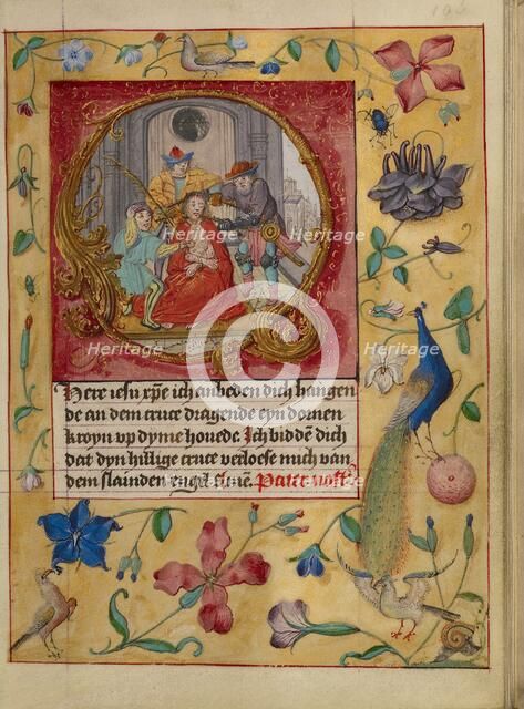 Initial O: The Crowning with Thorns; Book of Hours, about 1500. Creator: Workshop of Gerard Horenbout.